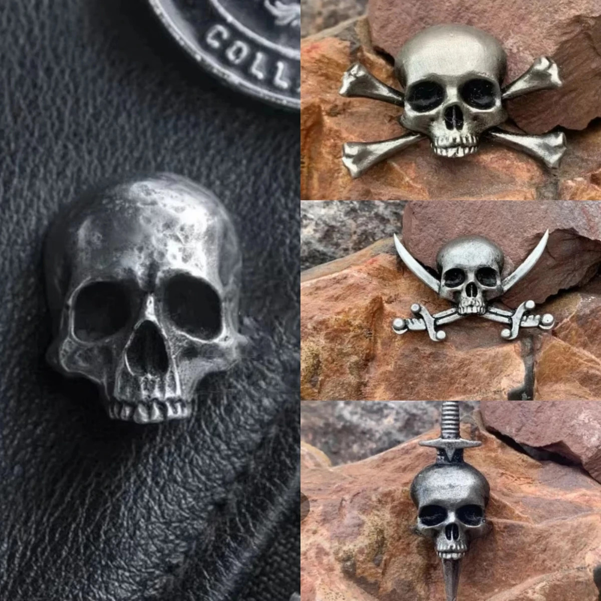 Halloween Skull Pin Punk Skeleton for Gothic Brooch Badge Jewelry Accessory
