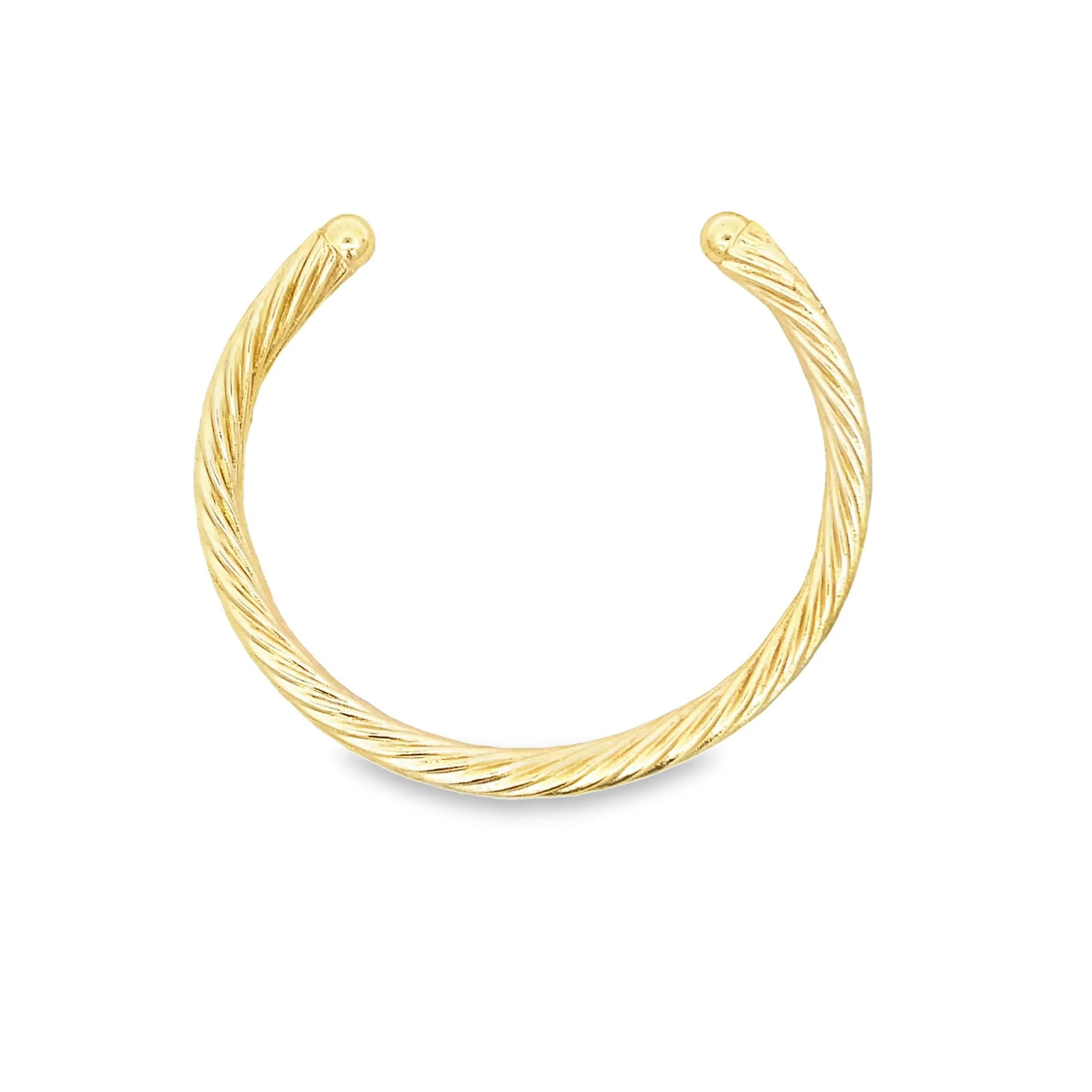 8mm Thick Twirled Design Open Bangle (B68)