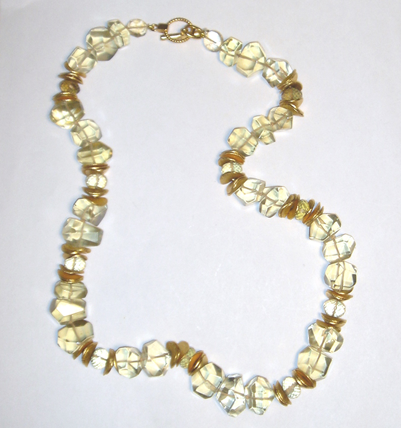 Vintage STATEMENT Faceted QUARTZ Crystal JADED JEWELS INC NYC Ice Cube NECKLACE