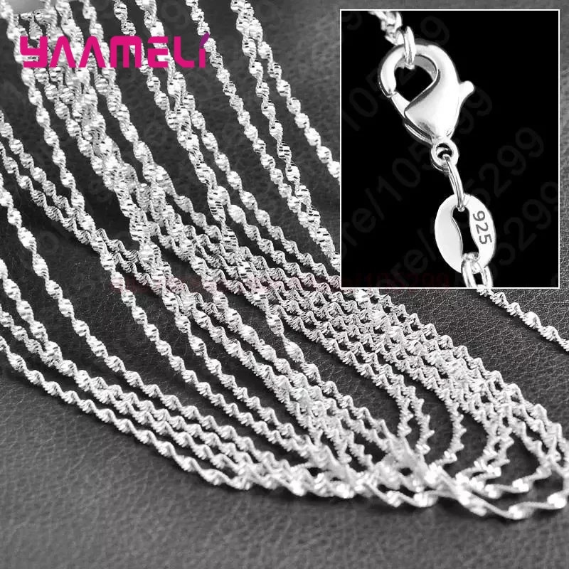 Wholesale 10pcs 925 Sterling Solid Silver 1mm 16inch -24inch Rolo Chain Necklace