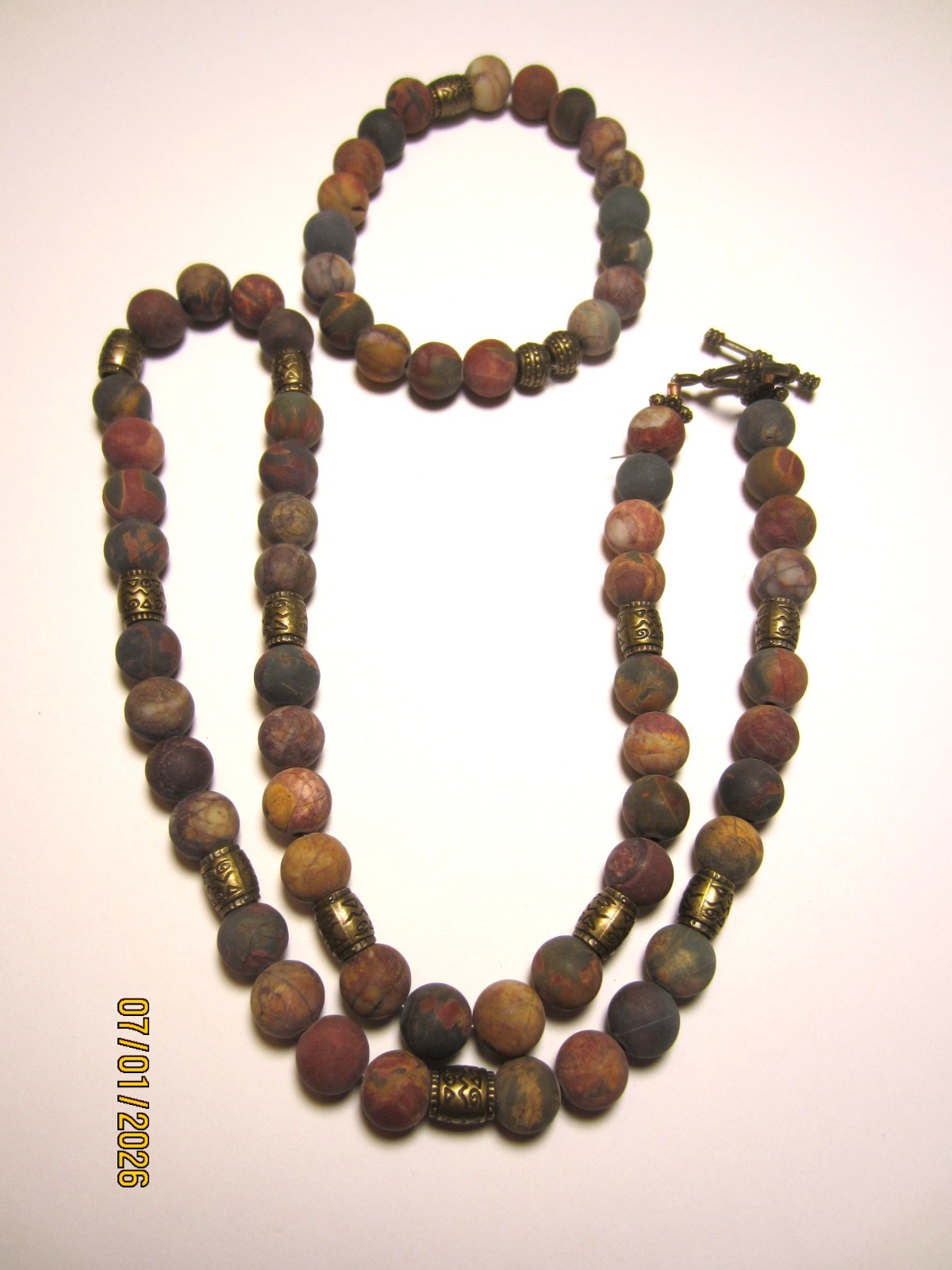 Hand Crafted Jasper Gemstone Beaded Necklace/Bracelet