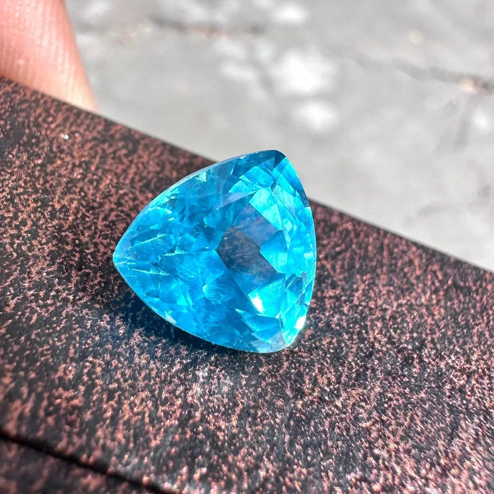 Natural Certified Neon Blue Paraiba Tourmaline 12 Ct Trillion Cut Loose MR Gems