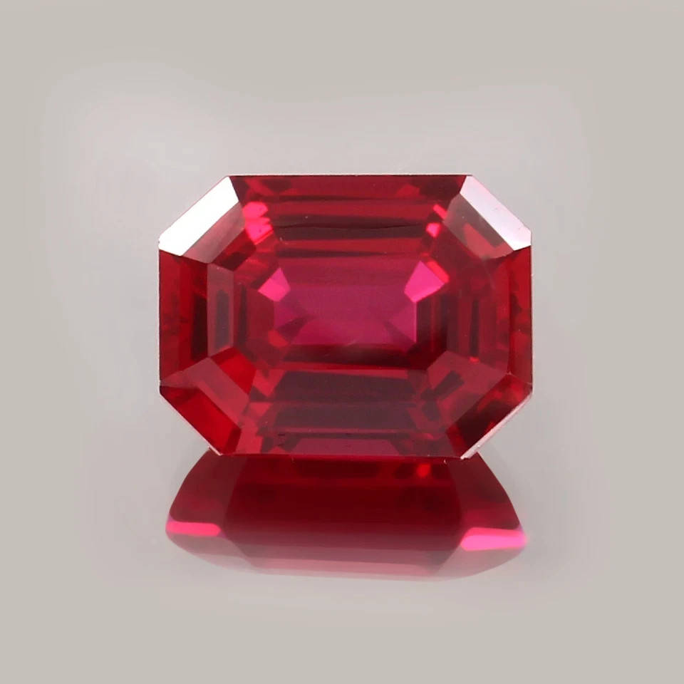 AAA 9×7 MM Flawless Blood Red Ruby Emerald Cut VS1 Quality Loose Gemstone 4PCS