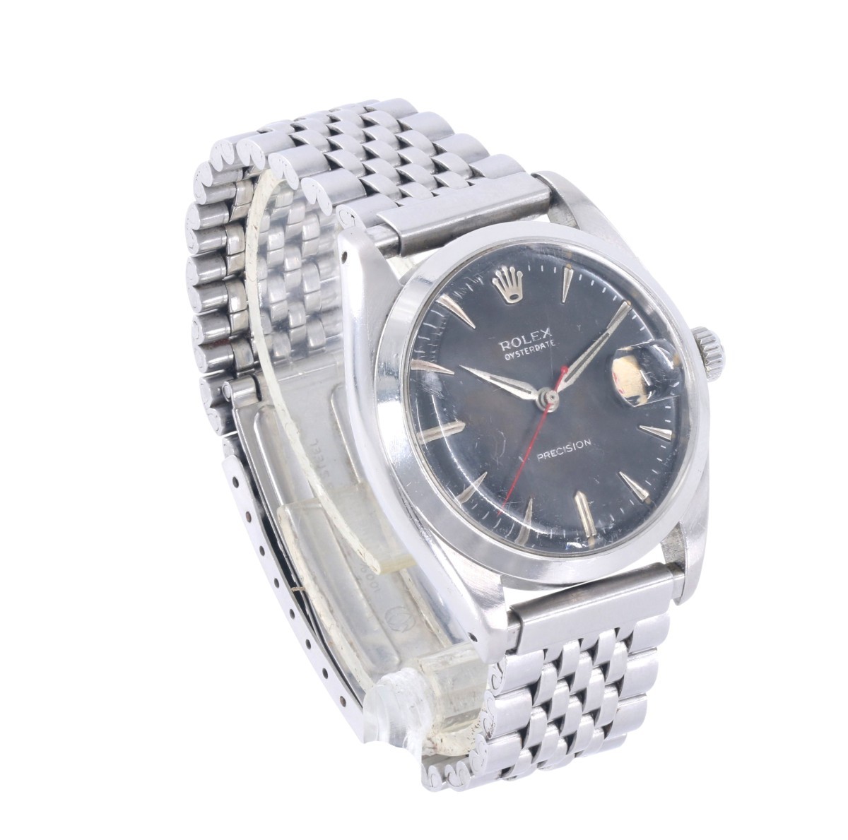 Vintage ROLEX 6694 Oysterdate Precision Black Dial 34mm Men Watch (FPP012212)