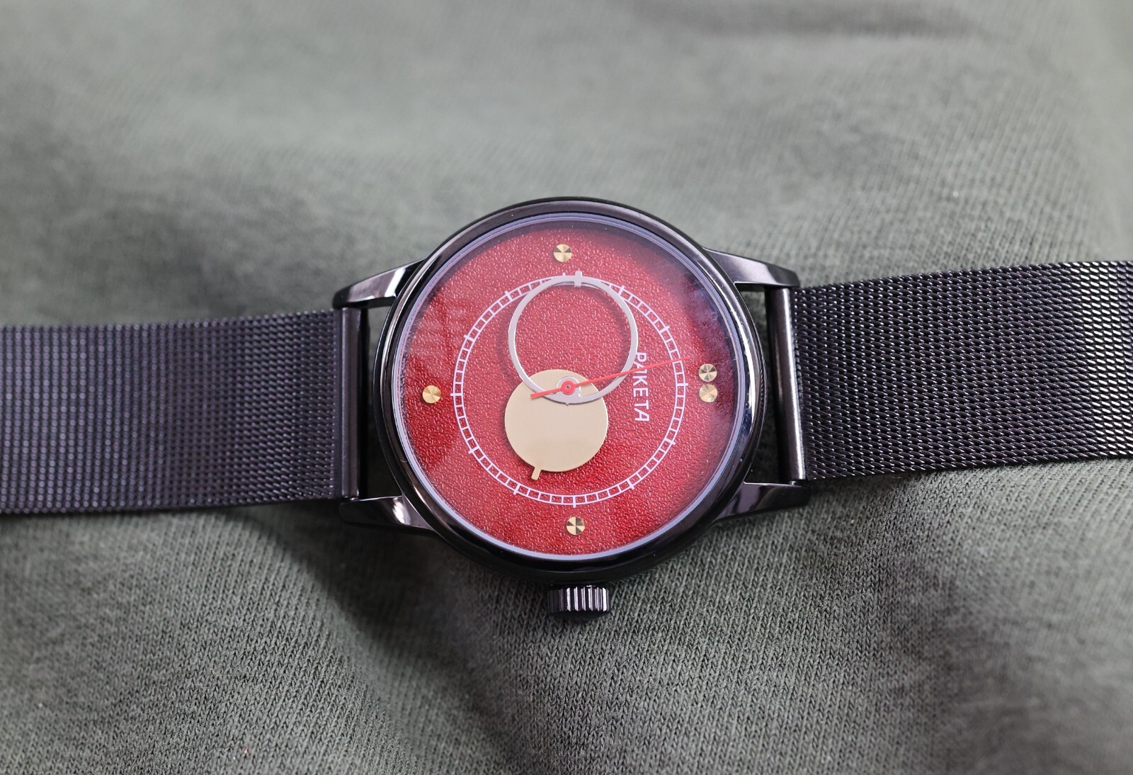 Unique Red Vintage Raketa Copernicus 1990s, Stylish Mens Watch, Soviet Watch 🚀