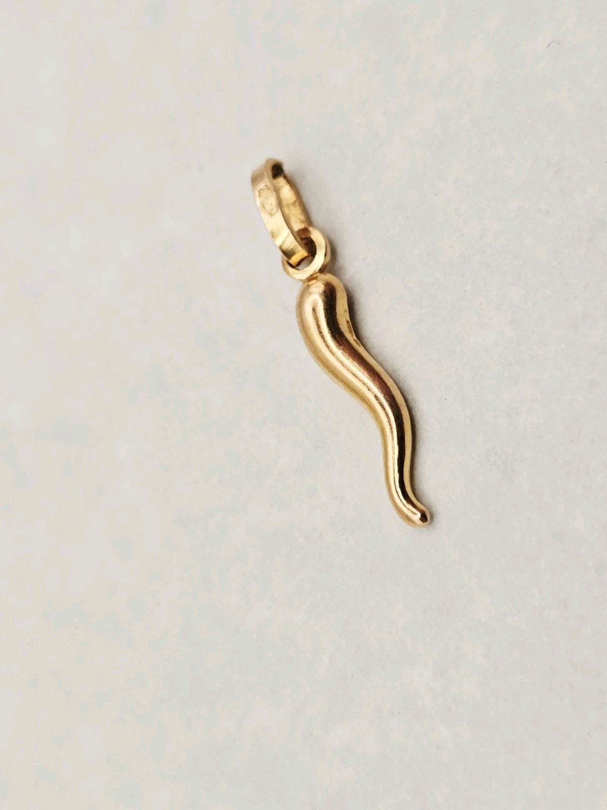Solid 18k Gold Corno Italian Horn 1 ” Cornicello Charm Pendant Italian 750 ✨️