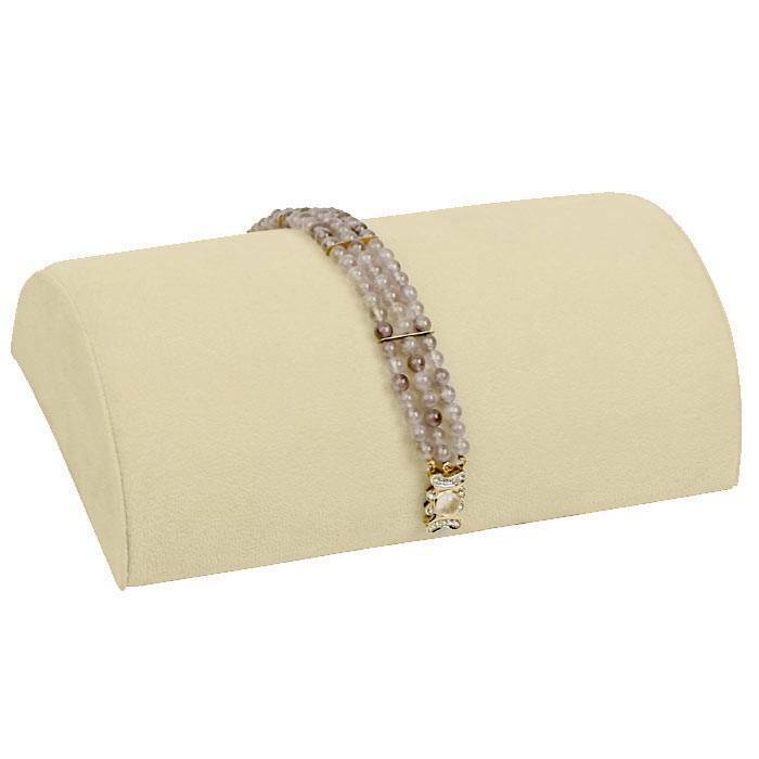 Tan Beige Jewelry Bracelet Watch Half Moon Display Tray Organizer
