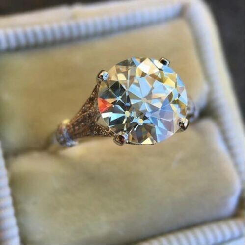 2Ct Lab Created Diamond Solitaire Engagement Ring Solid 14K White Gold Over