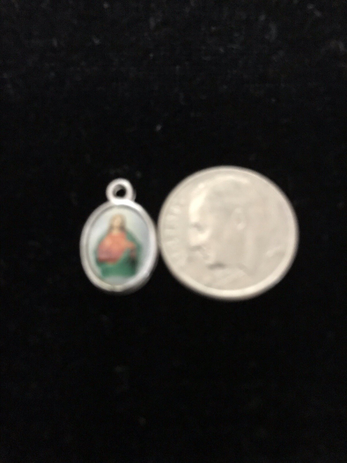 Beautiful Religious Sacred Heart Jesus Enamel Pendant charm or Necklace Charm