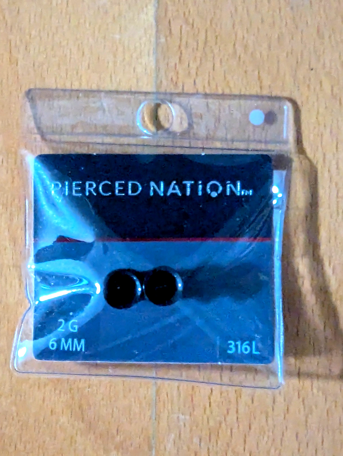 Spencers Pierced Nation Ear Gauges Black 2G 6MM 316L Brand New Unopened Package