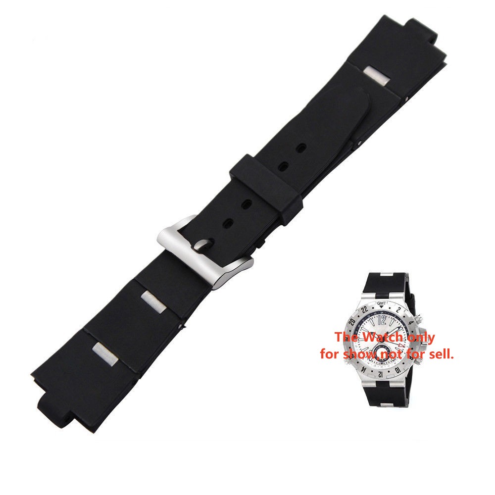 22mm*8mm 24mm*8mm Rubber&Stainless Steel Watchband Strap Fit for Bvlgari Diagono