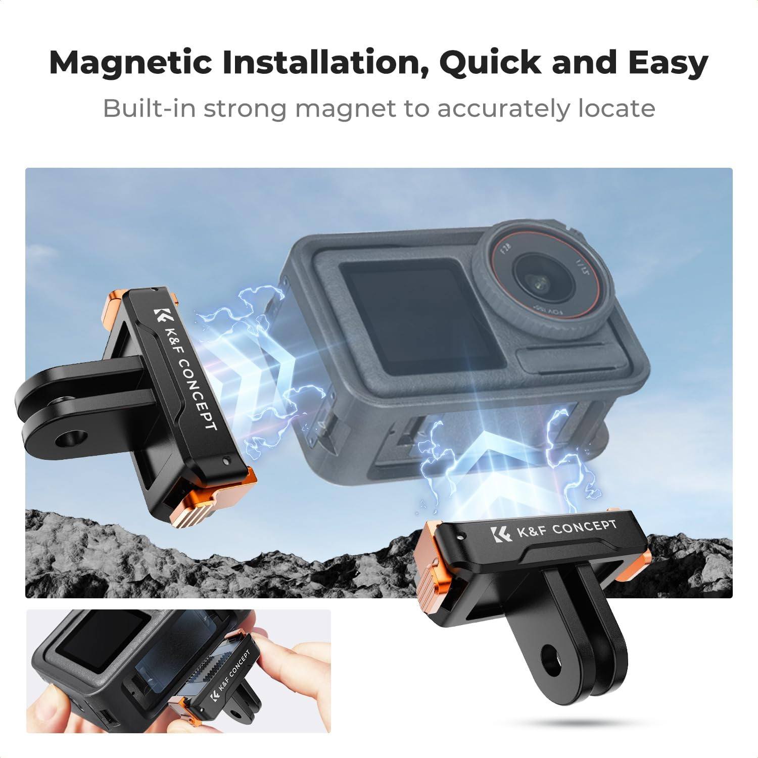 2 Pack Magnetic Quick Release Adapter Mount for DJI Osmo Action 5 Pro, Extension