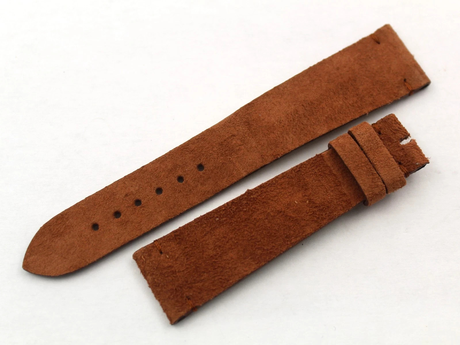 Burnt Brown Suede Strap Various Sizes Buckle Pin Top