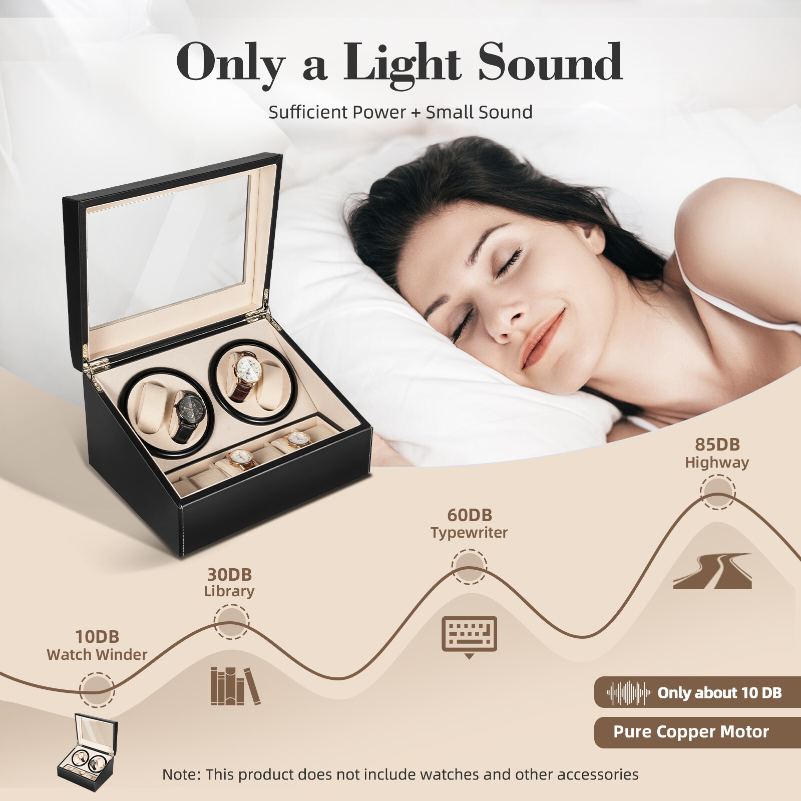 4+6 Watch Winder Case Automatic Rotation Watch Storage Display Box Gifts