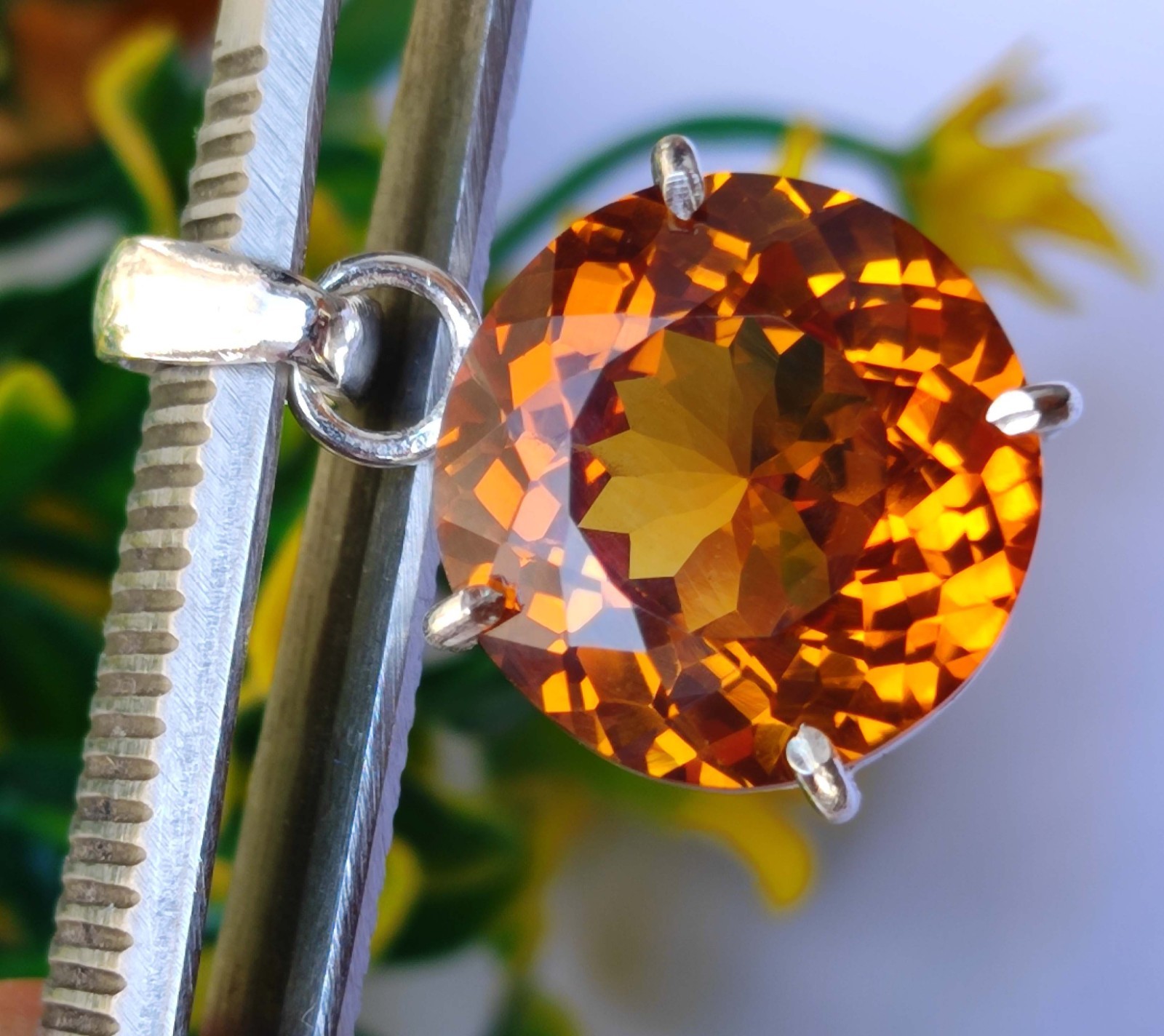 Fiery 30 Ct Natural Padparadscha Sapphire Gemstone Pendant -925 Sliver Jewelry