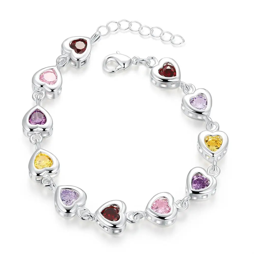 925 Sterling Silver Charm Glossy Bead Bangle Women’s Fashion Bracelet Jewelry