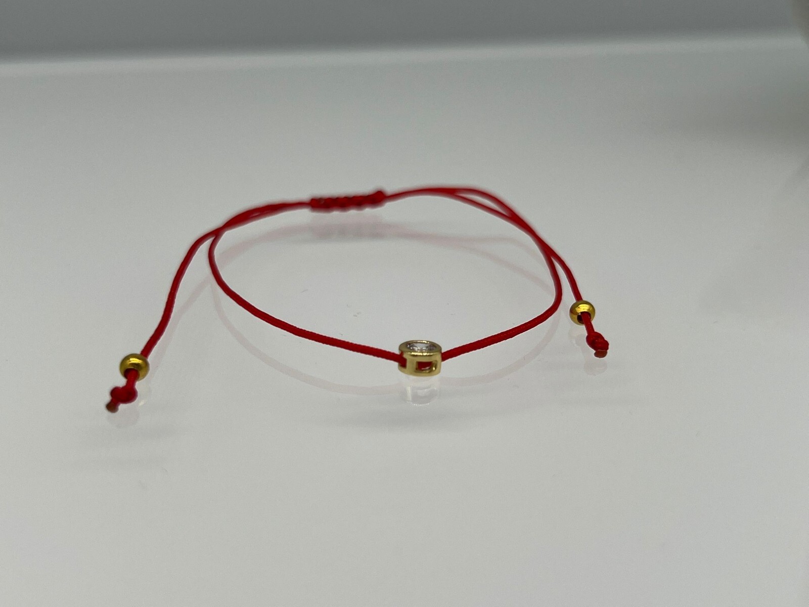 Crystal Cubic Zirconia Thin Red Cord Thread String Rope Bracelet
