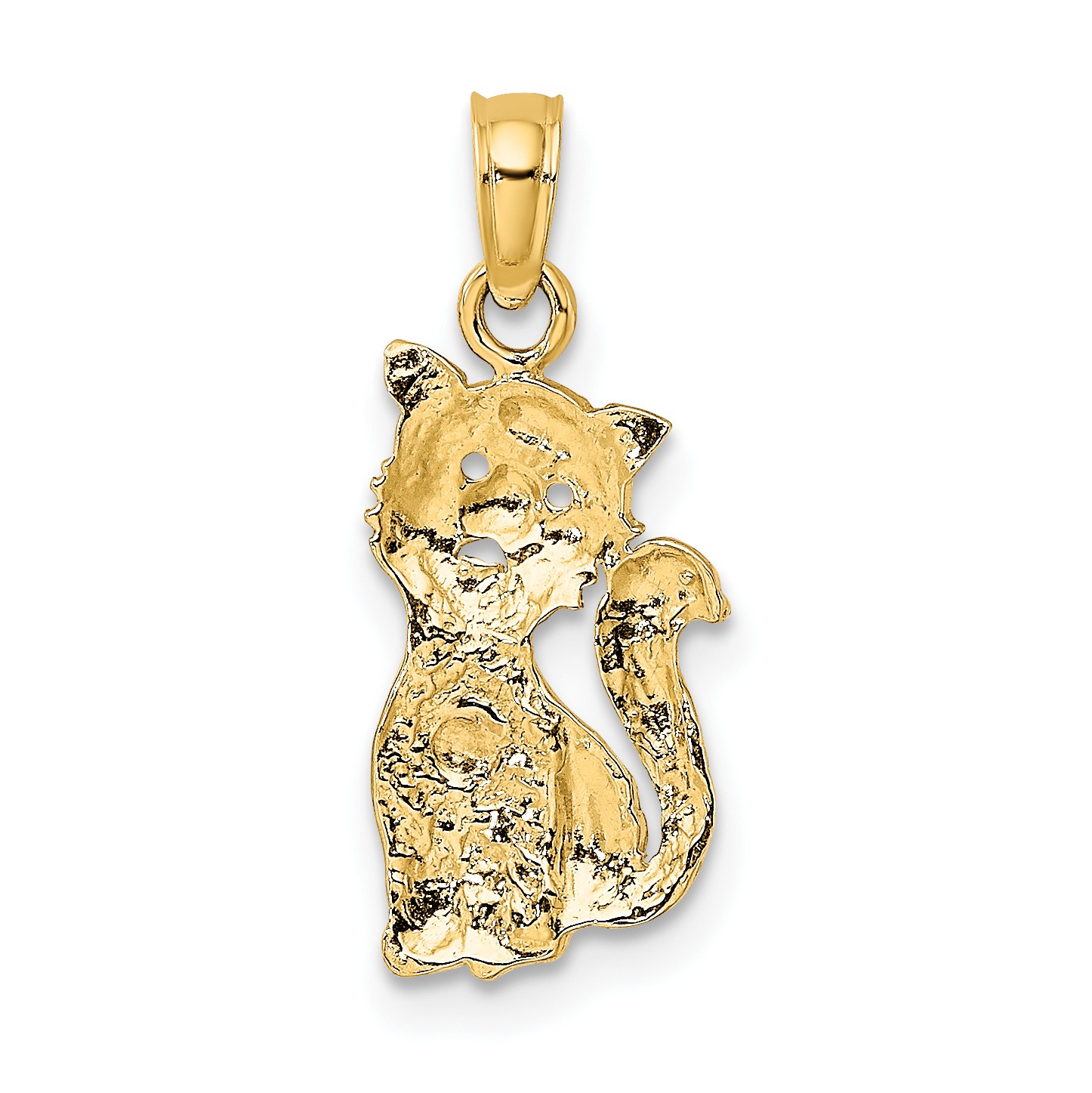 10k Two-Tone Cat with Heart Charm 10K9104