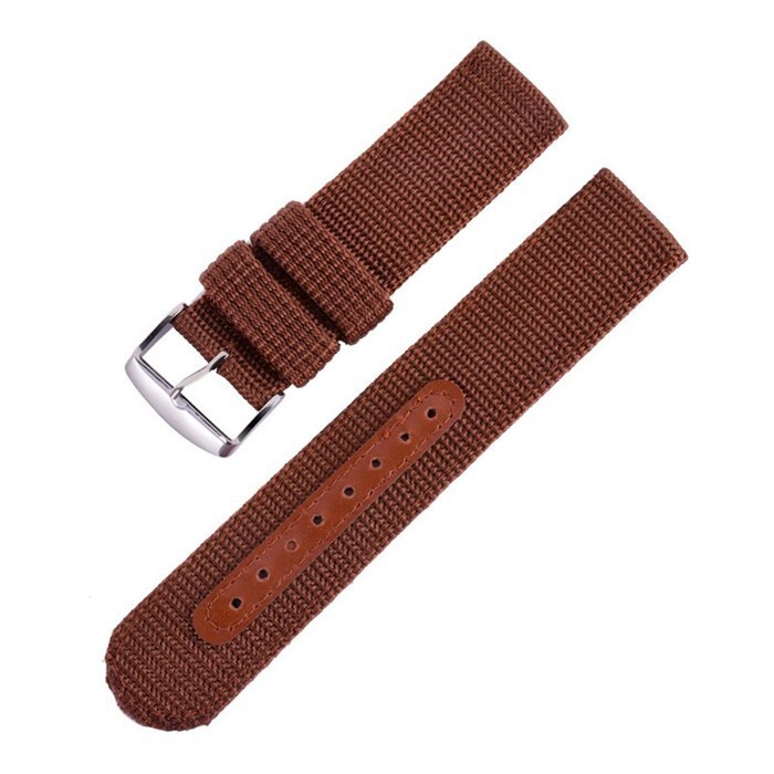 Rugged Sailcloth Lether Lining Canvas Watch Strap Band 18/20/22/24mm Universal