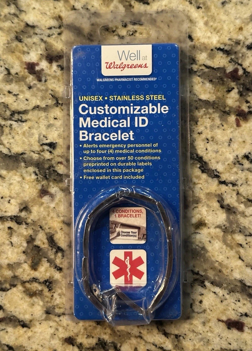 Medical ID Bracelet Large/XL Size Unisex Customizable Stainless Steel New in Box