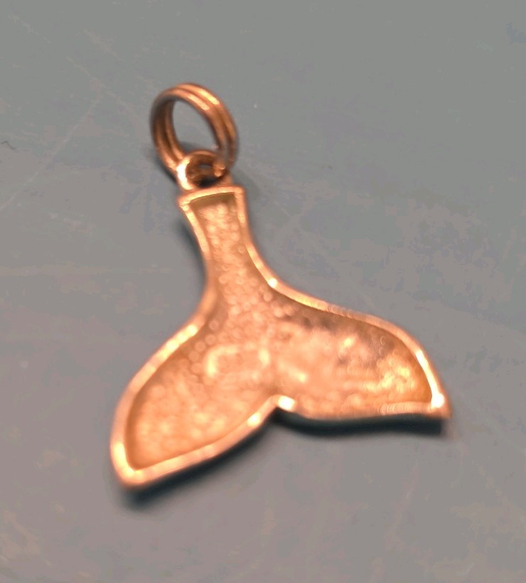 925 Sterling Silver Whale Tail Charm 0.55g Nautical Marine Pendant Ocean Jewelry