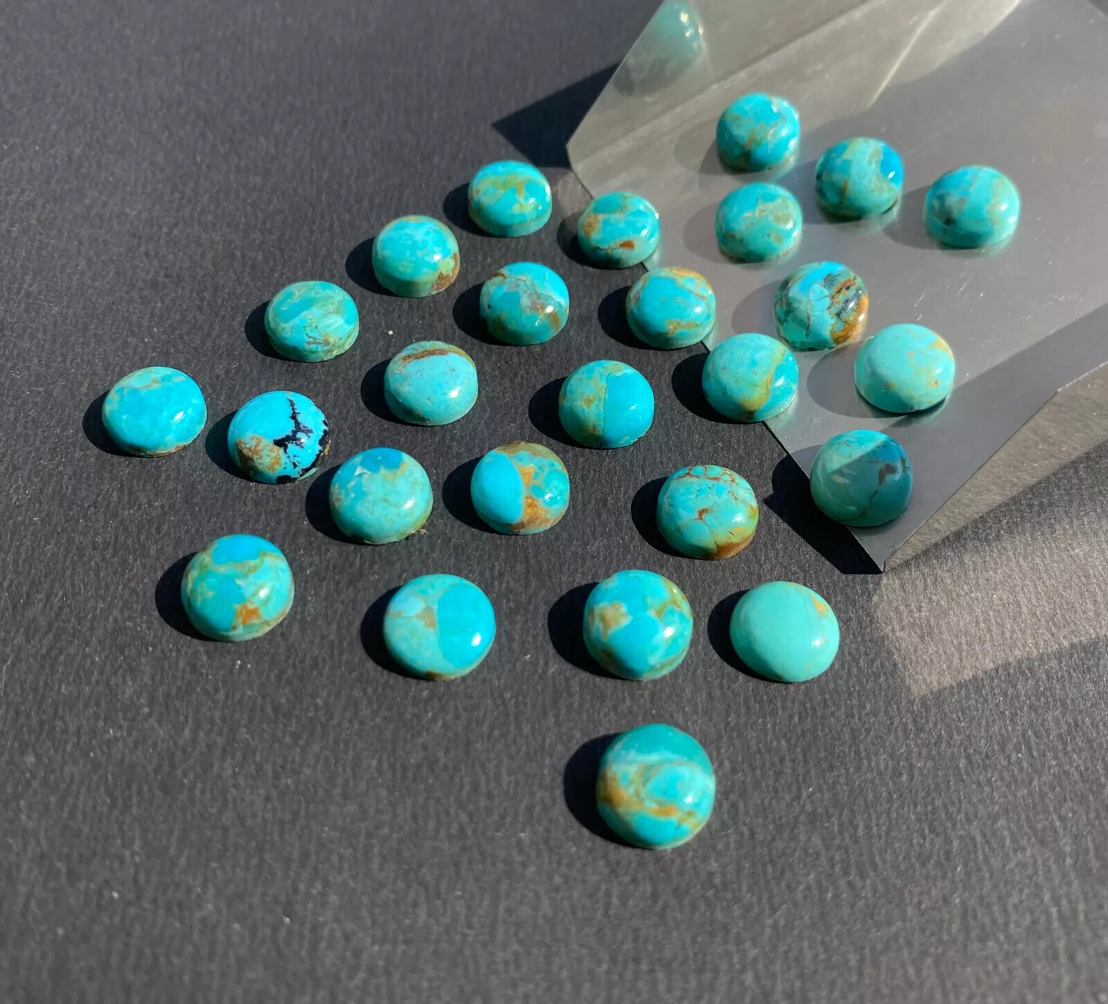 AAA+ Blue Mohave Turquoise Cabochon Round Shape Loose Gemstone
