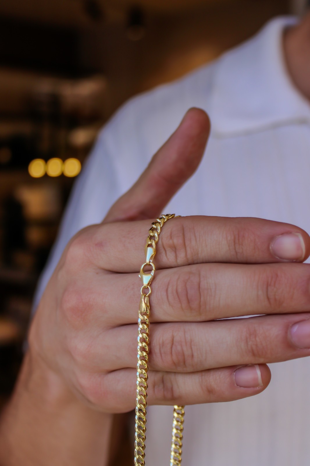 14k SOLID Gold Miami Cuban Curb Link 5mm Chain Necklace 22″, Unisex Adult 585