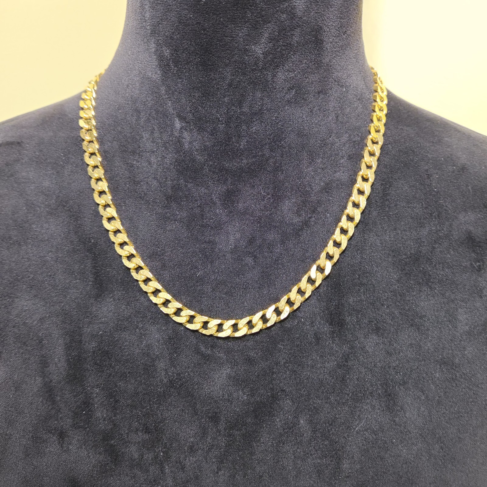 Cuban Link Gold Tone Stainless Steel Miami Chain 20 Inch