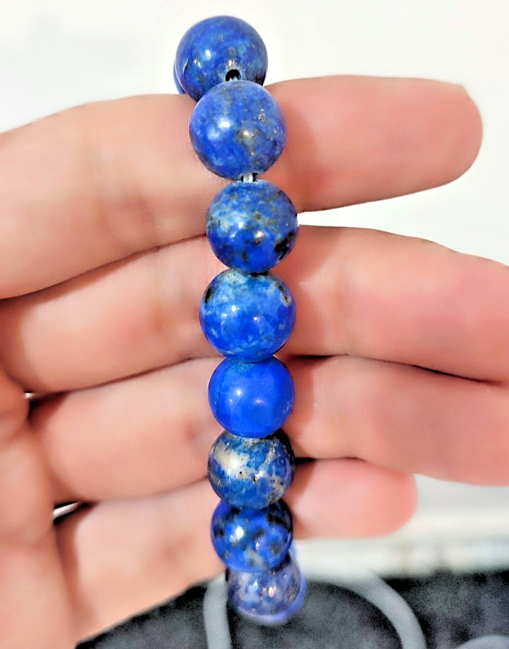 Top Quality Natural Beautiful Lapis Lazuli Gemstone Durable Elastic Bracelet