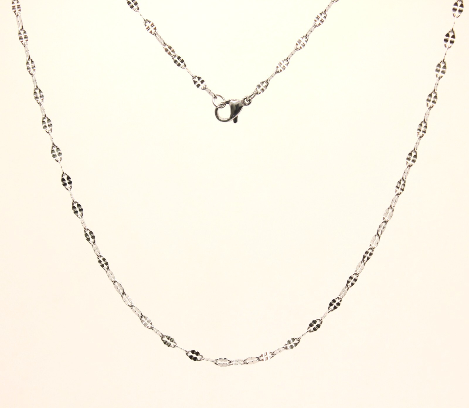 Stainless Steel Miniature Coffee Bean Chain Necklace 2.5mm, Sizes 16-24 Inches