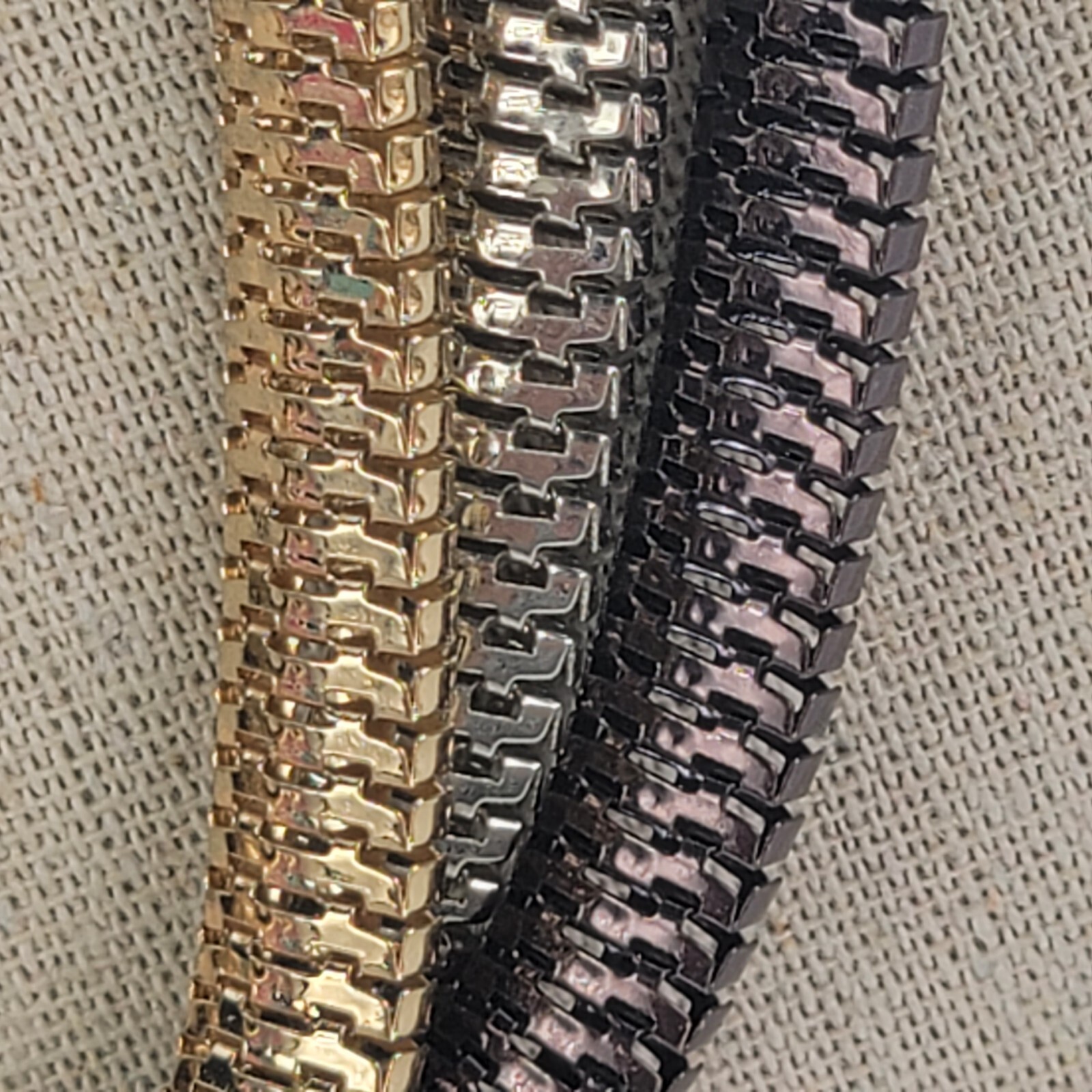 Gold Silver And Purple Snake Chain Layered Necklace 22.5 in Lobster Clasp