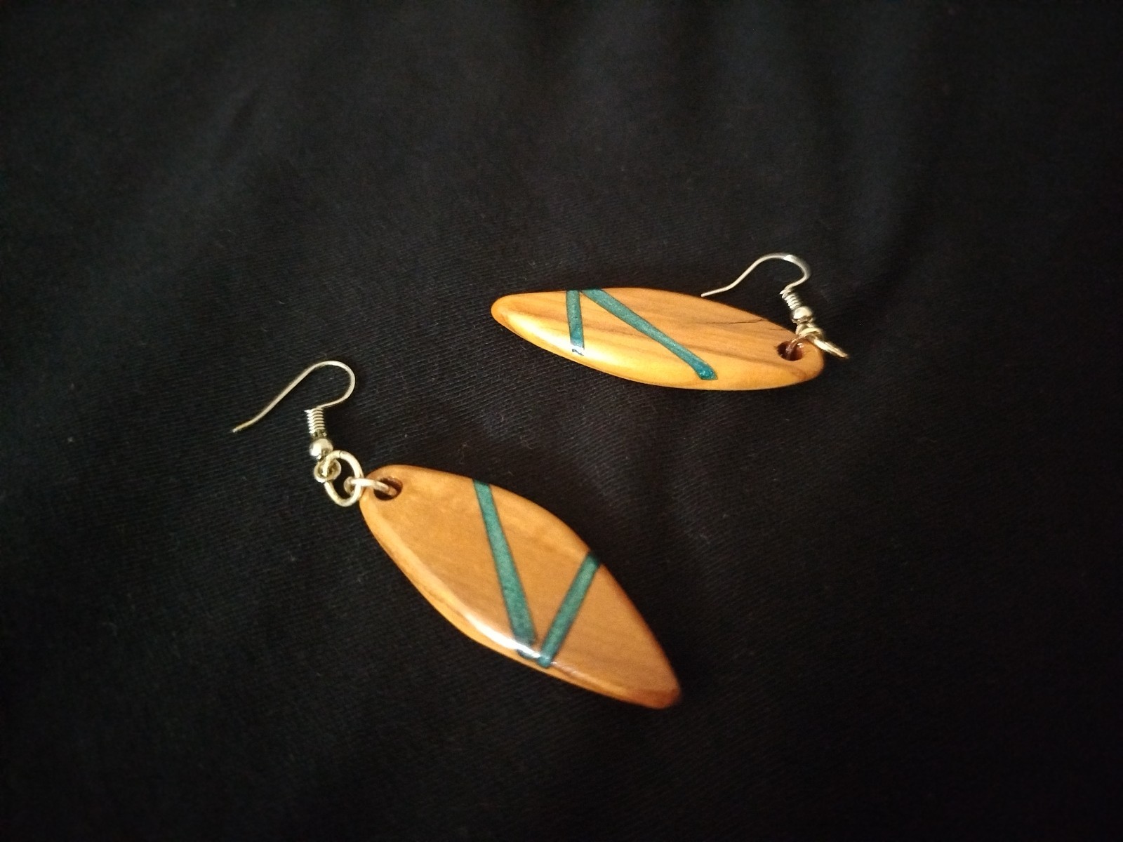 handmade earrings for womens olive tree epoxy wood old art beatiful
