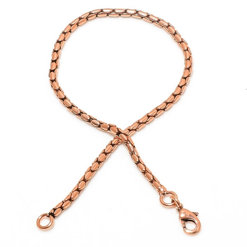 Pure Copper Snake Chain Bracelet Copper Arthritis Pain Relief Biker Bracelet