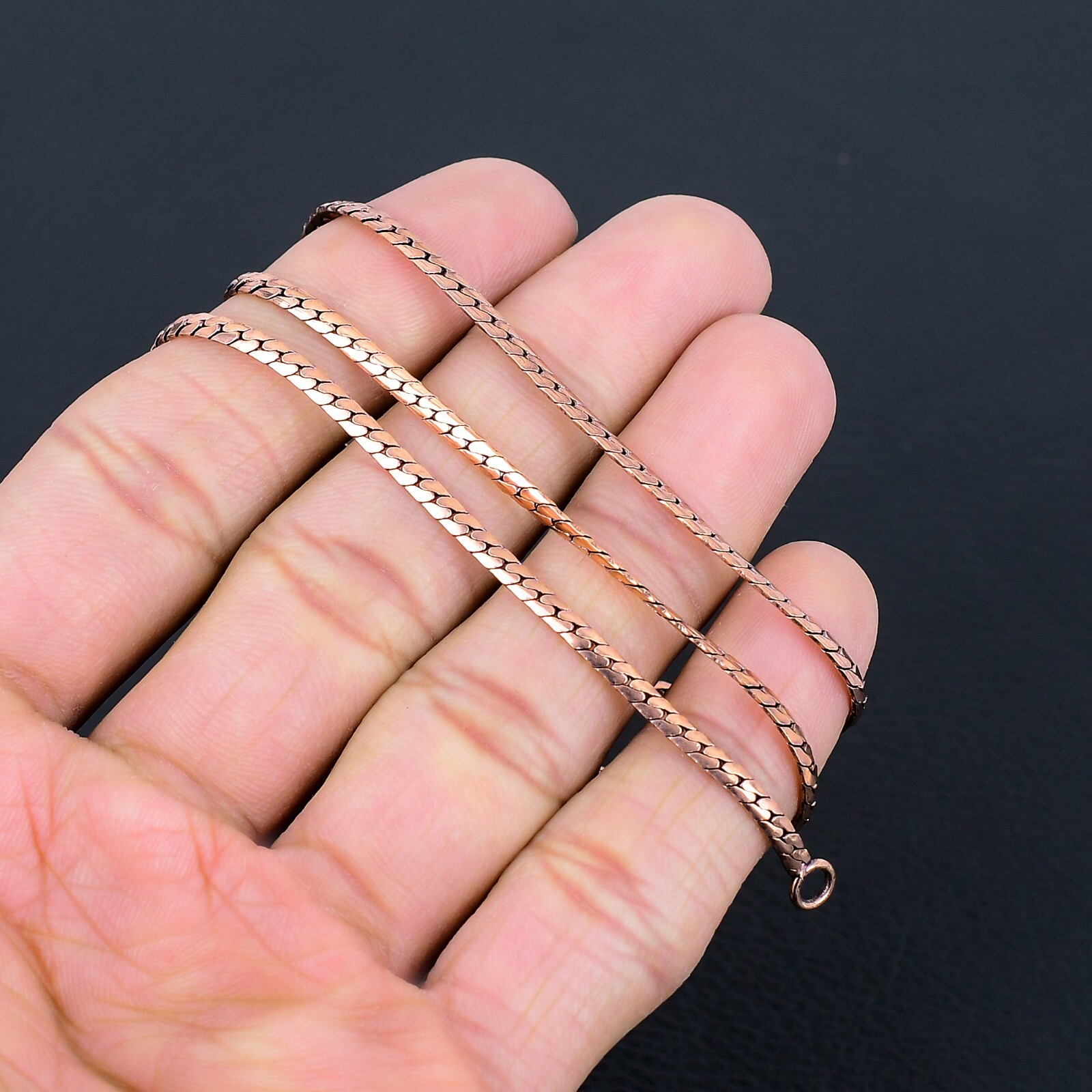 100% Oxidized Pure Copper Box Snake Chain Necklace Gift For Jewelry RJ-08