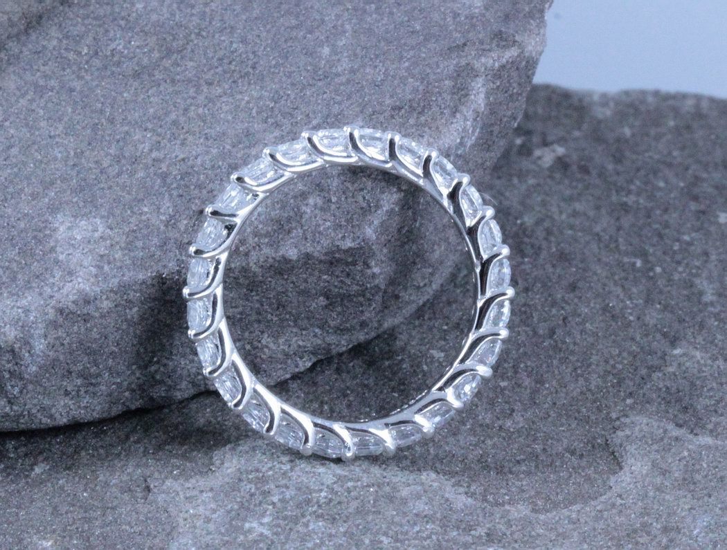STACKABLE ETERNITY CZ .925 STERLING SILVER RING WEDDING WOMEN SIZE 1.5-14 SS3405