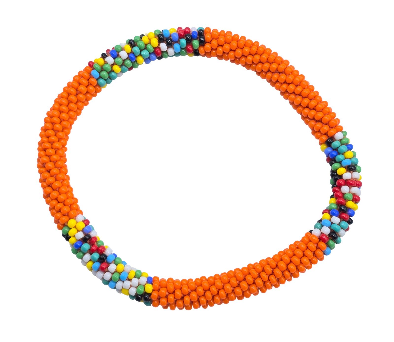 Set of 3 Handmade Glass Seed Bead Beaded Multi Color Stackable Crochet Bracelets