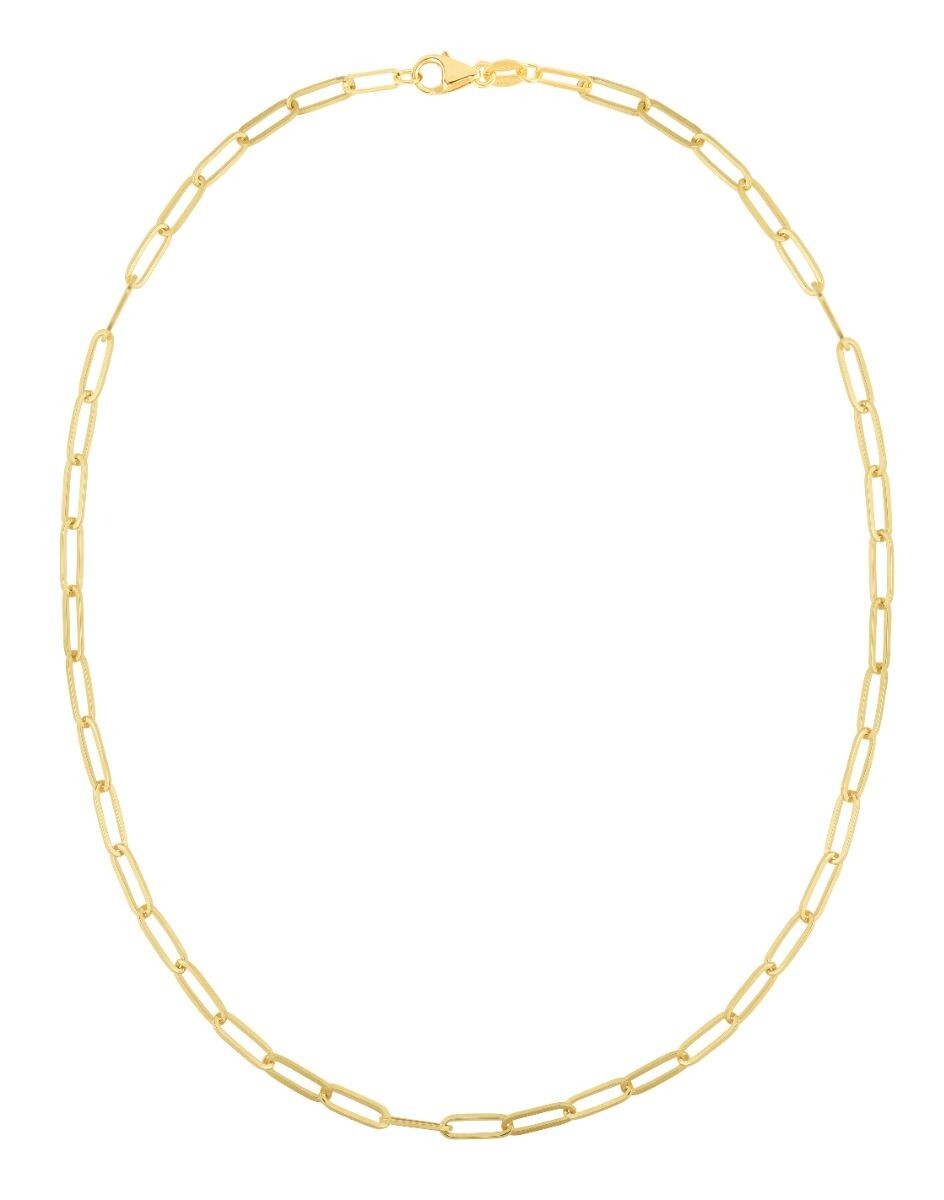 18k White Gold Solid PAPERCLIP Cable Link Chain Necklace 16 Inch 2 Grams 1.5MM