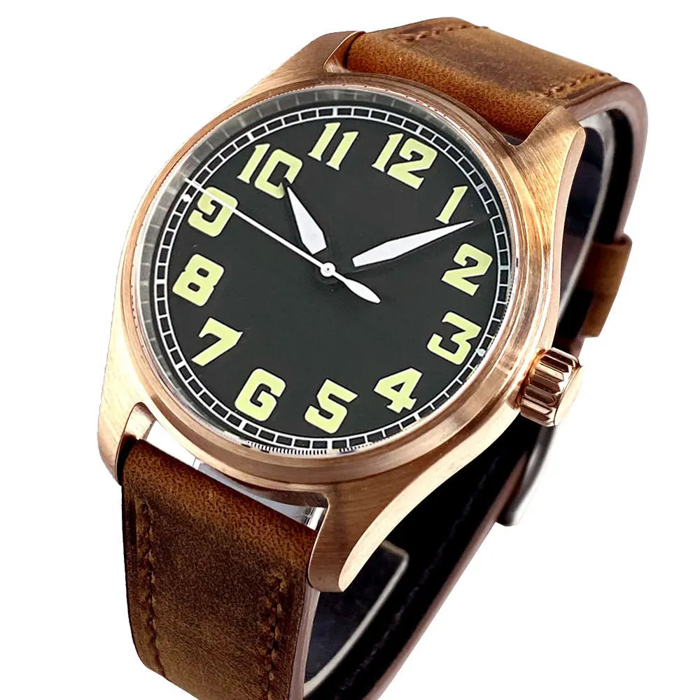 Tandorio 39mm Cusn8 Bronze Mechanical Automatic Vintage Men Watch For Japan NH35