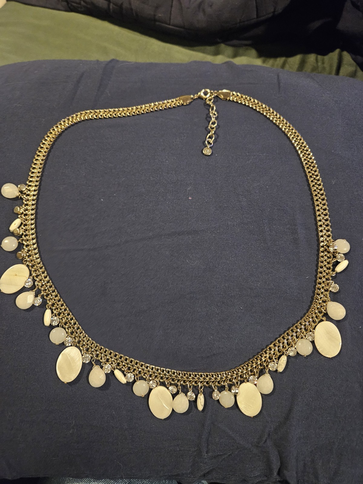 Lydell NYC Gold Tone with Small Dangling jewels Statement necklace