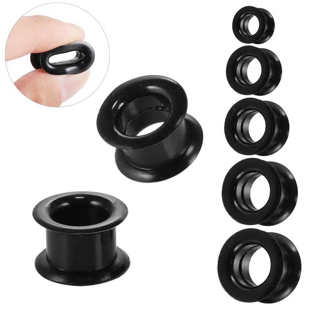 2pcs Thin Silicone Ear Plug Ear Tunnels Plugs Gauges Jewelry Earlets Flesh Gauge