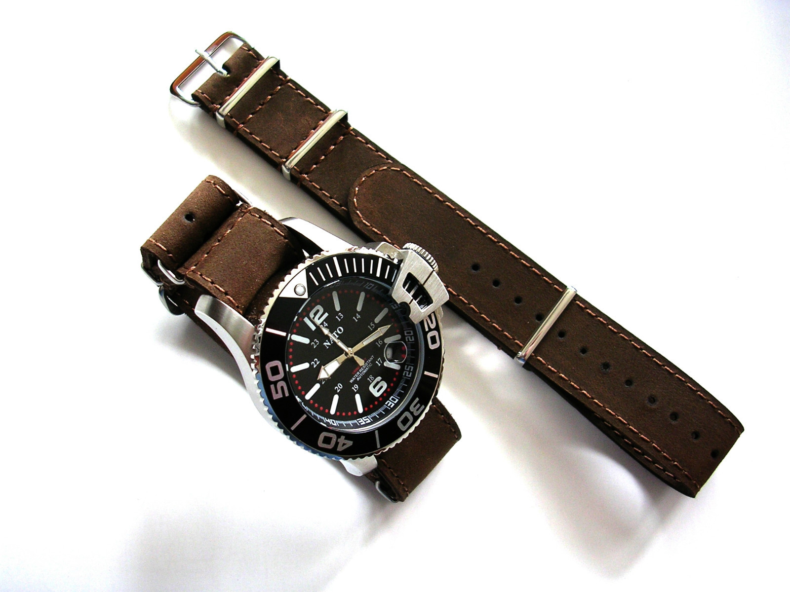 NATO G10 ® Bomber Leather Aviator Pilot watch band Military RAF strap IW SUISSE