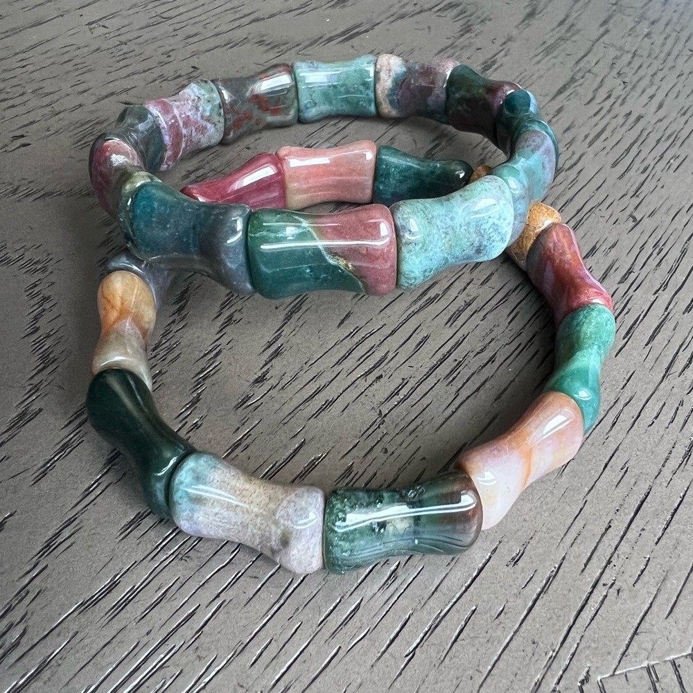 Ocean jasper bamboo soft bangle 7-7.5’