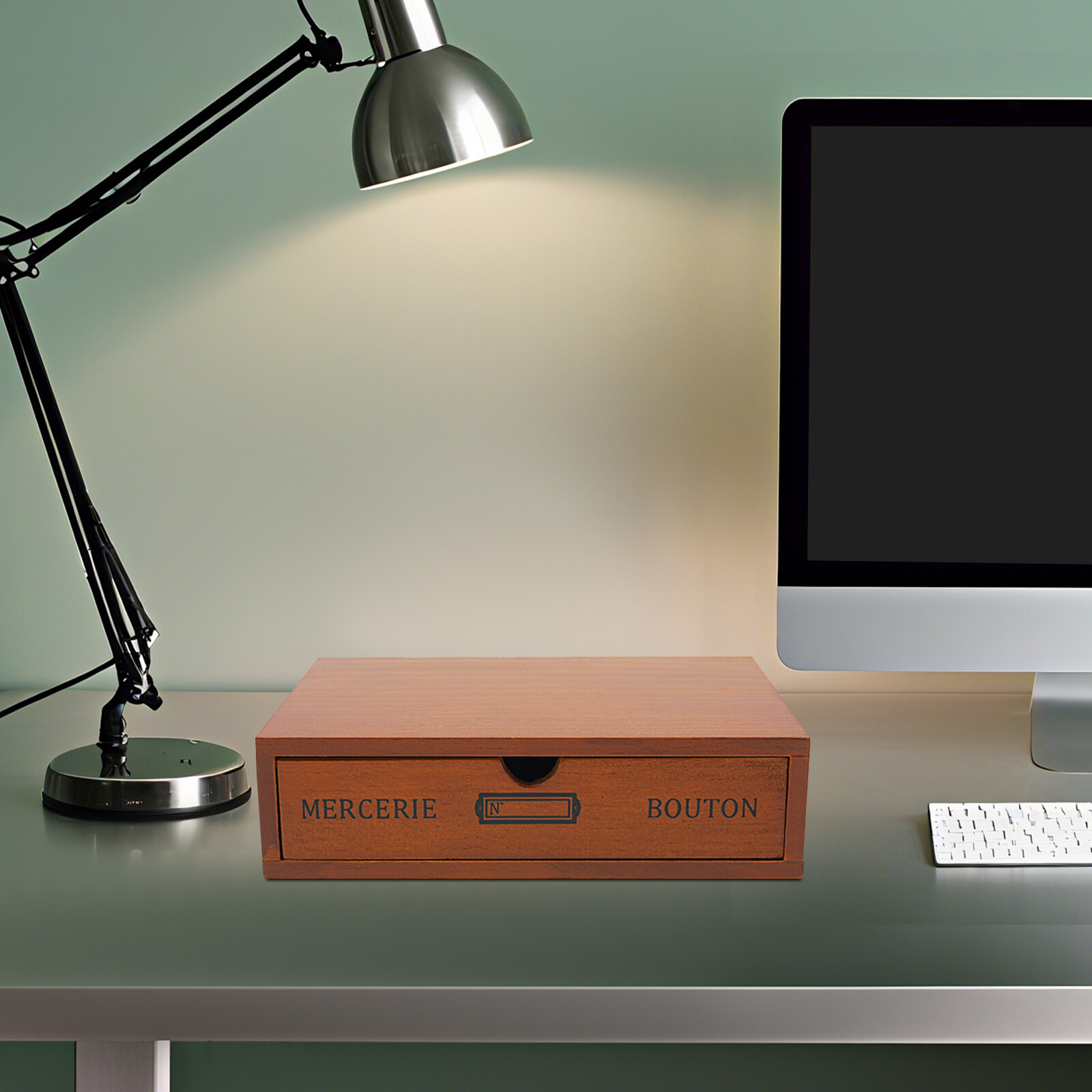 Single-Drawer Storage Box, Wooden Desktop Jewelry Organizer, Desktop Drawer Box