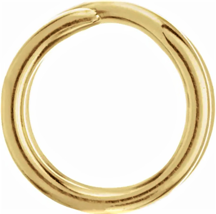 12mm OD 12ga 14k Solid Yellow Gold Round Split Ring Charm Connector Keychain USA