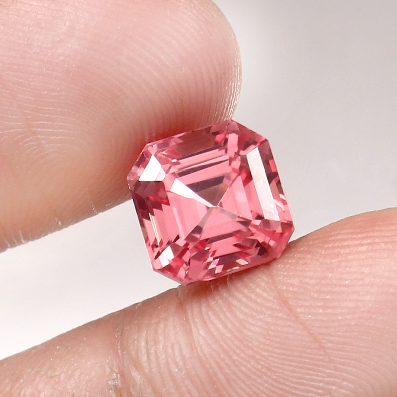 AAA Natural Flawless Ceylon Padparadscha Sapphire Asscher Cut Loose Gemstone 9MM