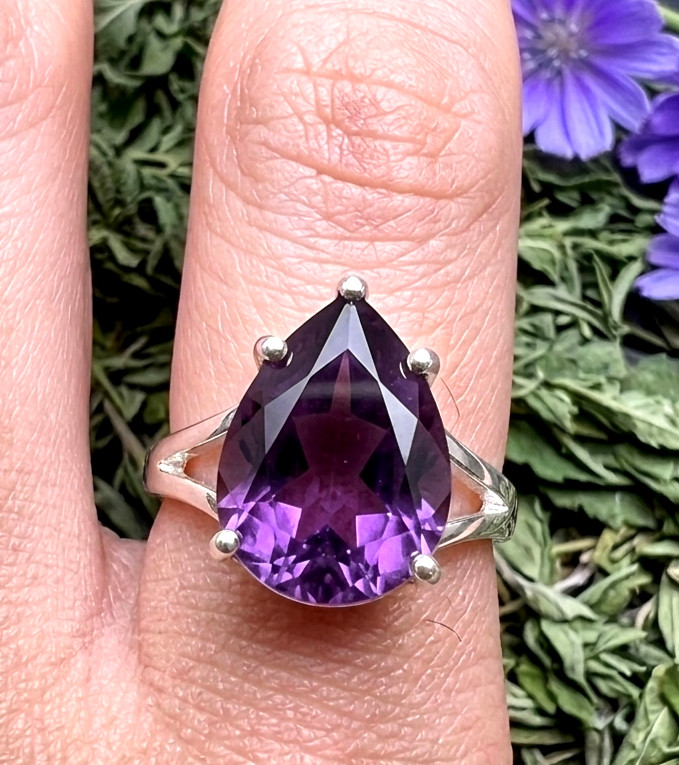 African Amethyst Gemstone Handmade 925 Sterling Silver Jewelry Ring All Size