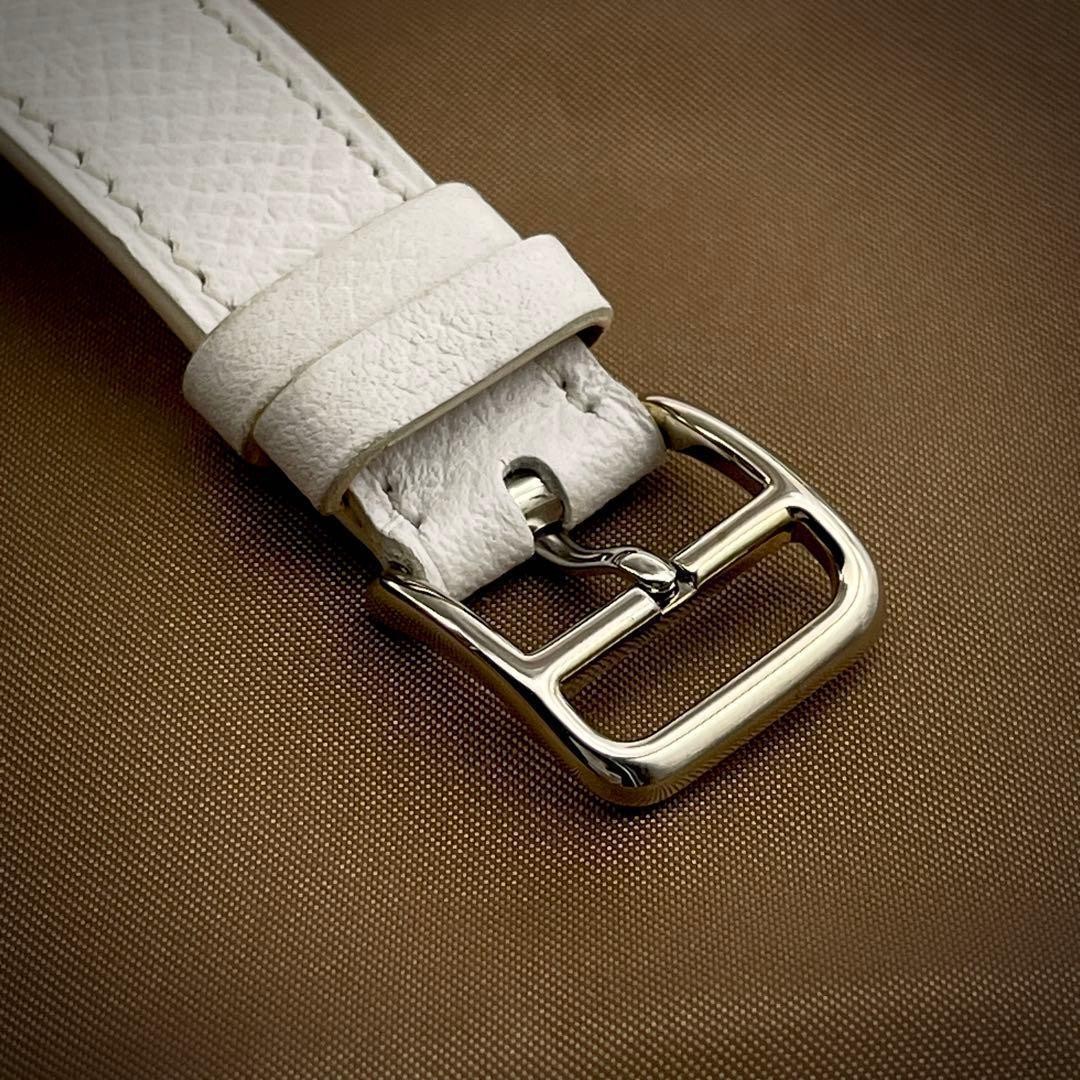 Hermes H Watch HH1.210 Double Tour Quartz White Ladies Japan 075605