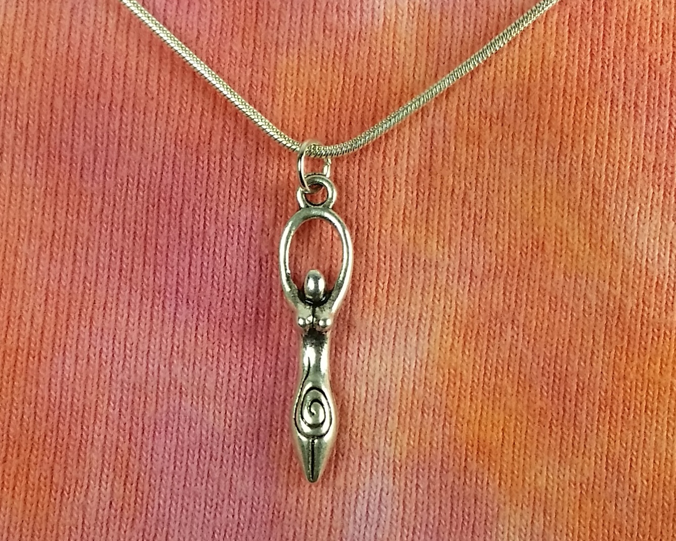 Spiral Goddess Necklace, 16-36″ Female Power Symbol Jewelry Charm Pendant Gift