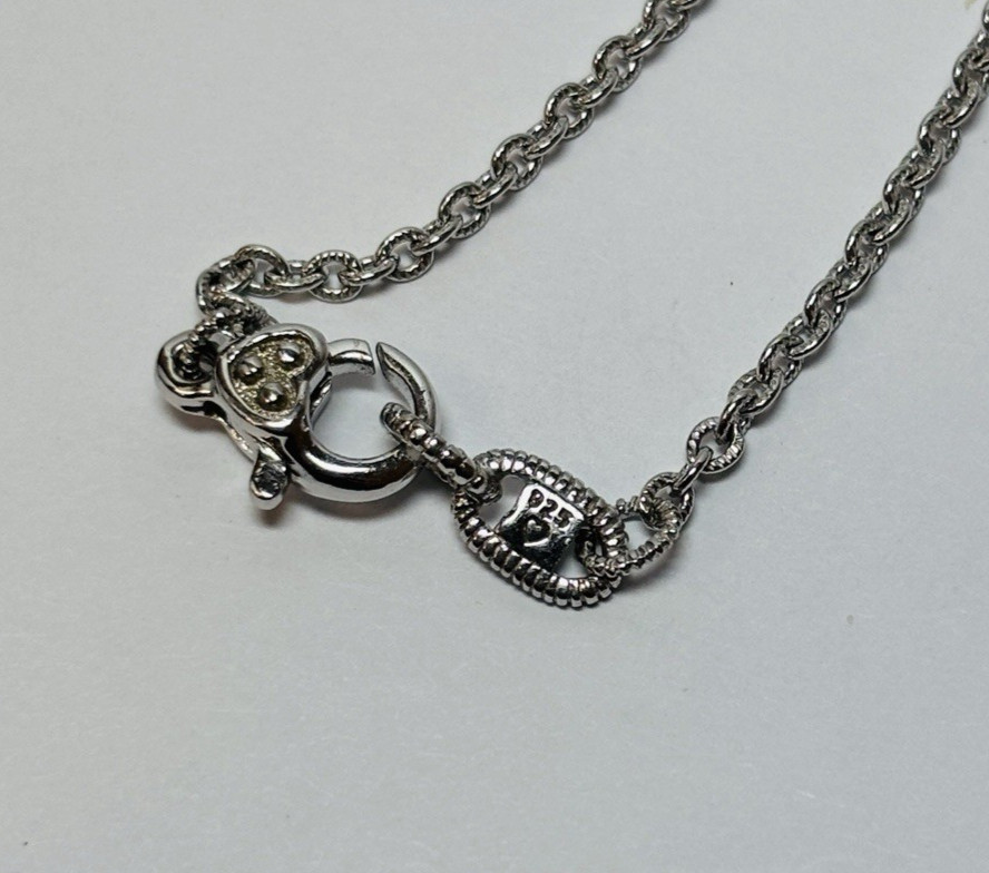 Judith Ripka Sterling 925 Silver Rolo Link Chain Necklace 17in -.14