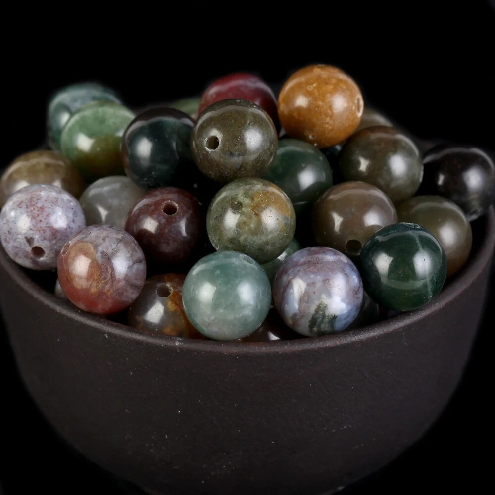 Natural Gemstone Round Spacer Loose Beads Jewelry Making 4mm 6mm 8mm 10mm 12mm